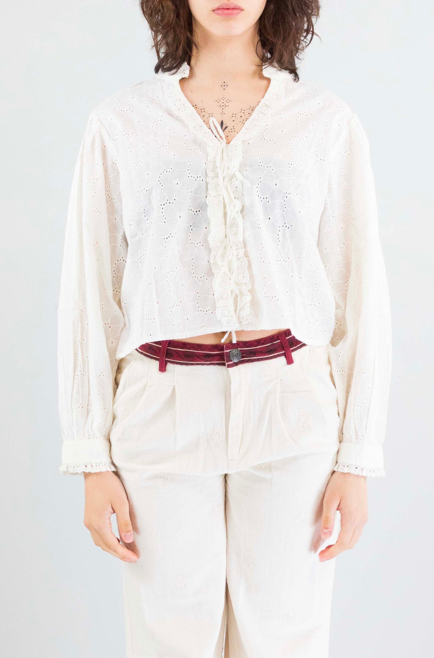 Camicia Maison Hotel Chalk da Donna blanc boheme irene