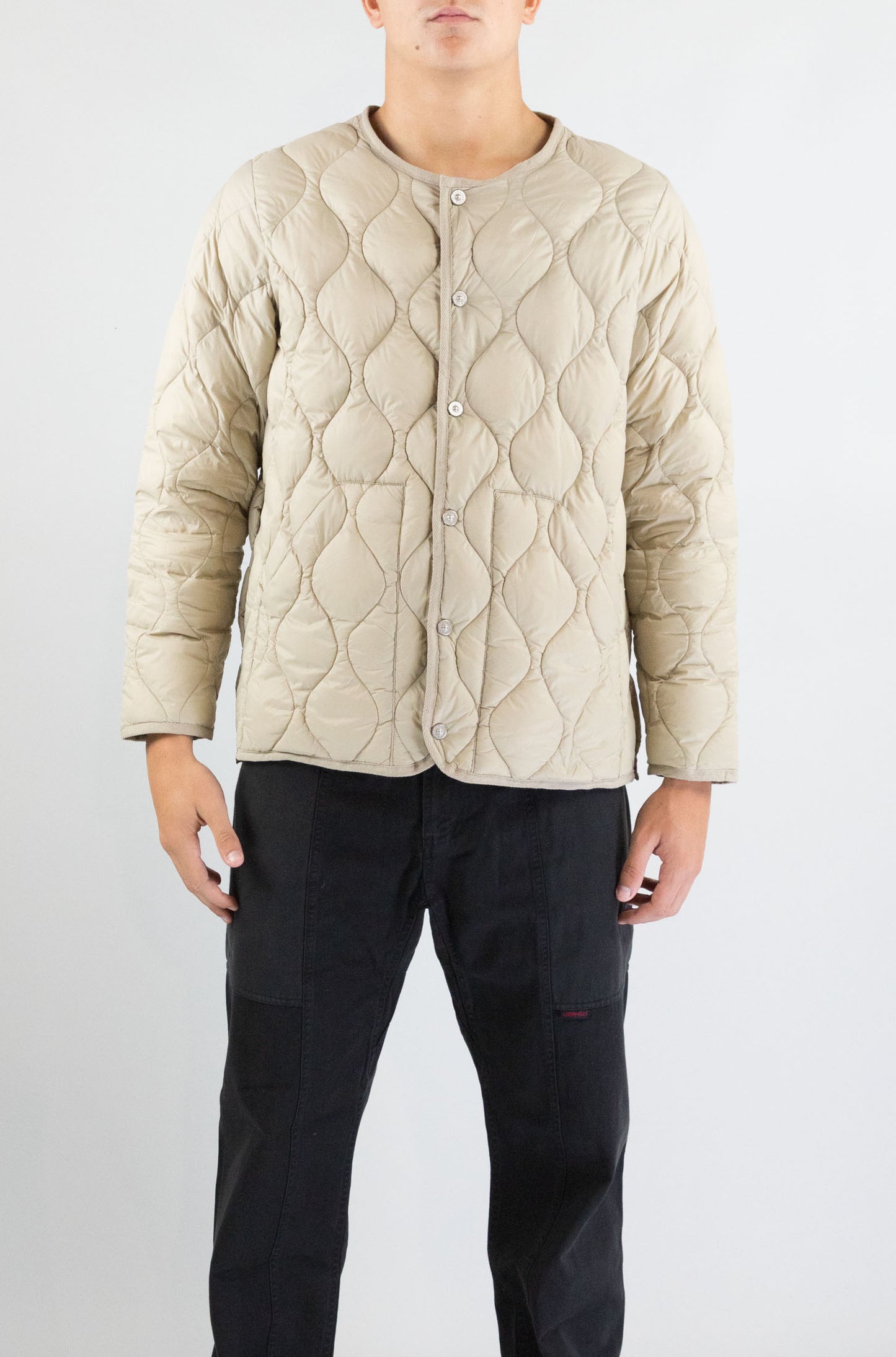 Giubbotto Taion Beige da Uomo 104alsbml1 military crew neck