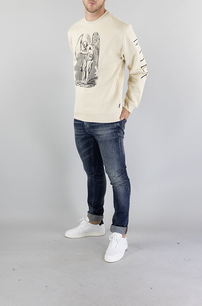 Felpa Iuter Cream da Uomo CRUEL CREWNECK