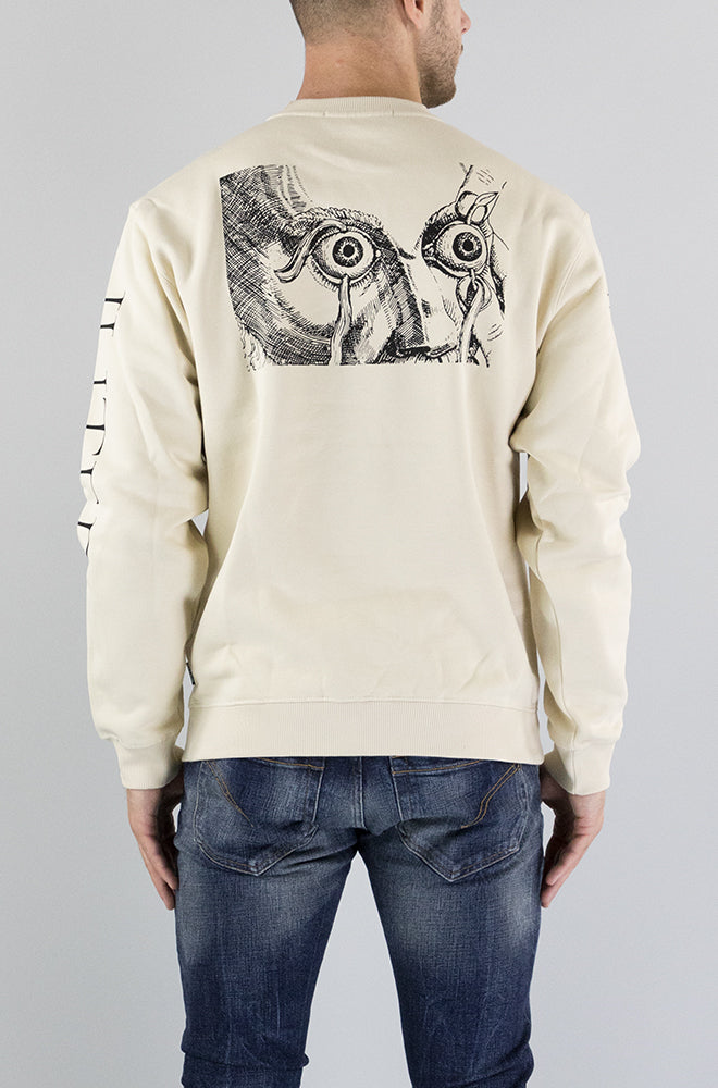 Felpa Iuter Cream da Uomo CRUEL CREWNECK