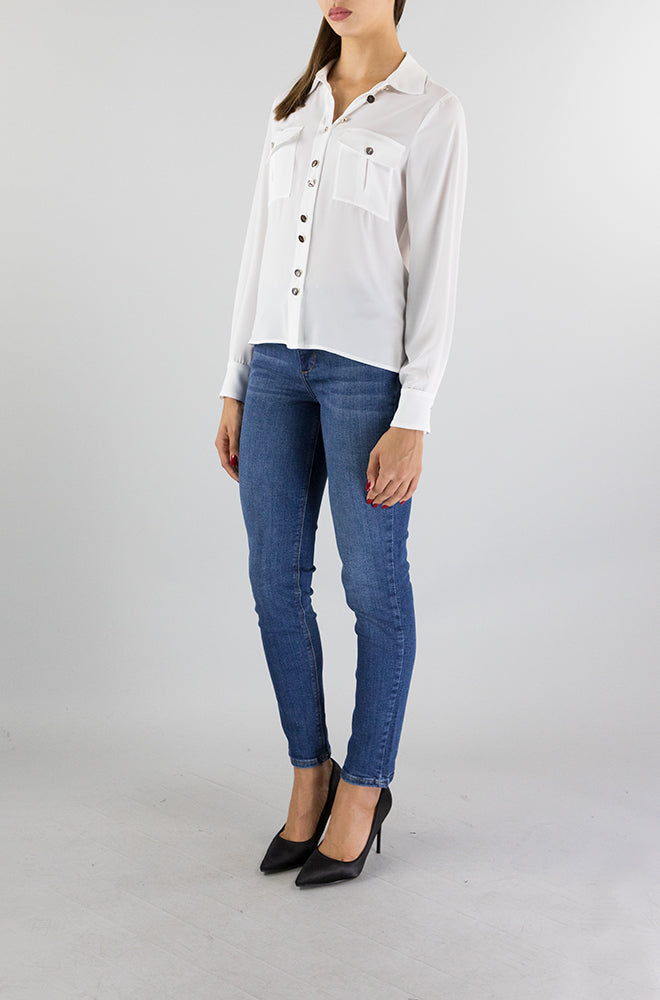 Camicia Liu Jo Star White da Donna CF3276TS353