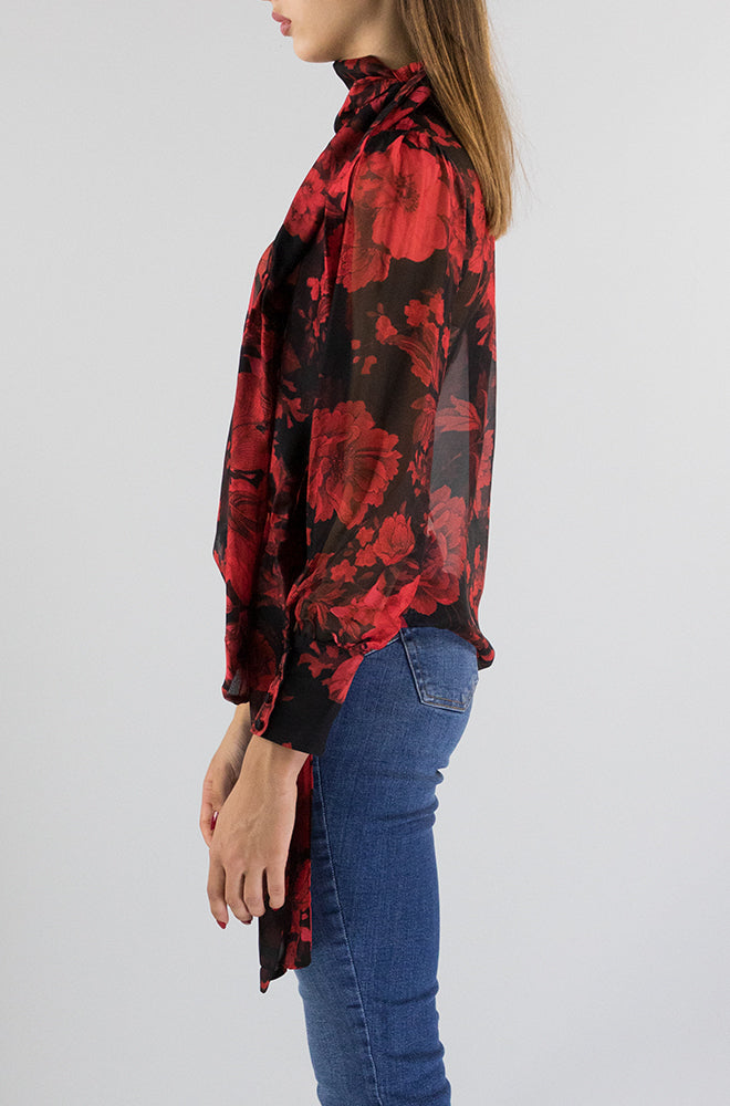 Camicia Liu Jo Red Flower da Donna CF3331T3079