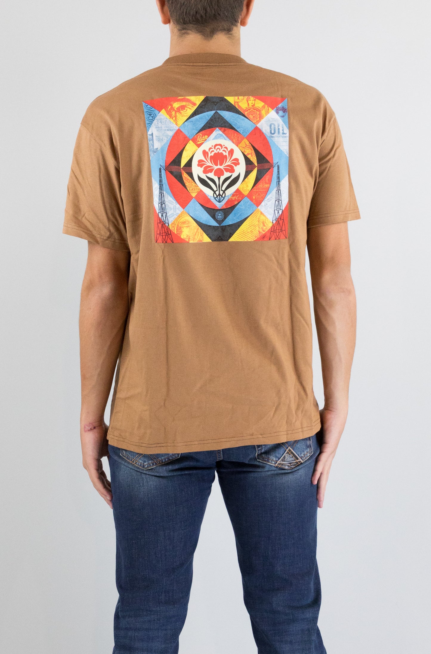 T-Shirt Obey Brown Sugar da Uomo obey geometric power canvas