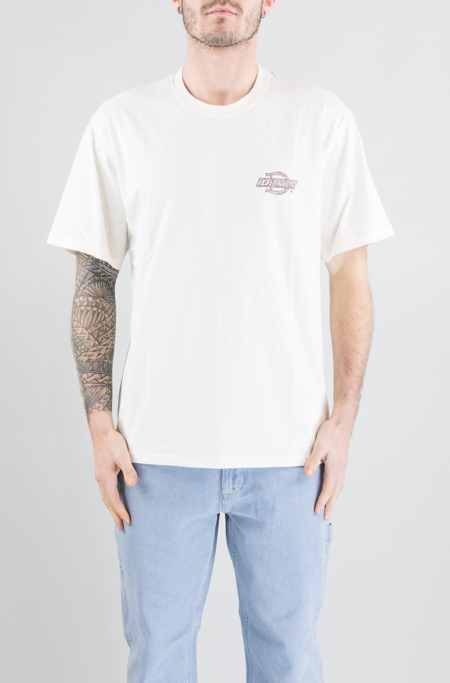 T-Shirt Dickies Egret da Uomo wood logo tee
