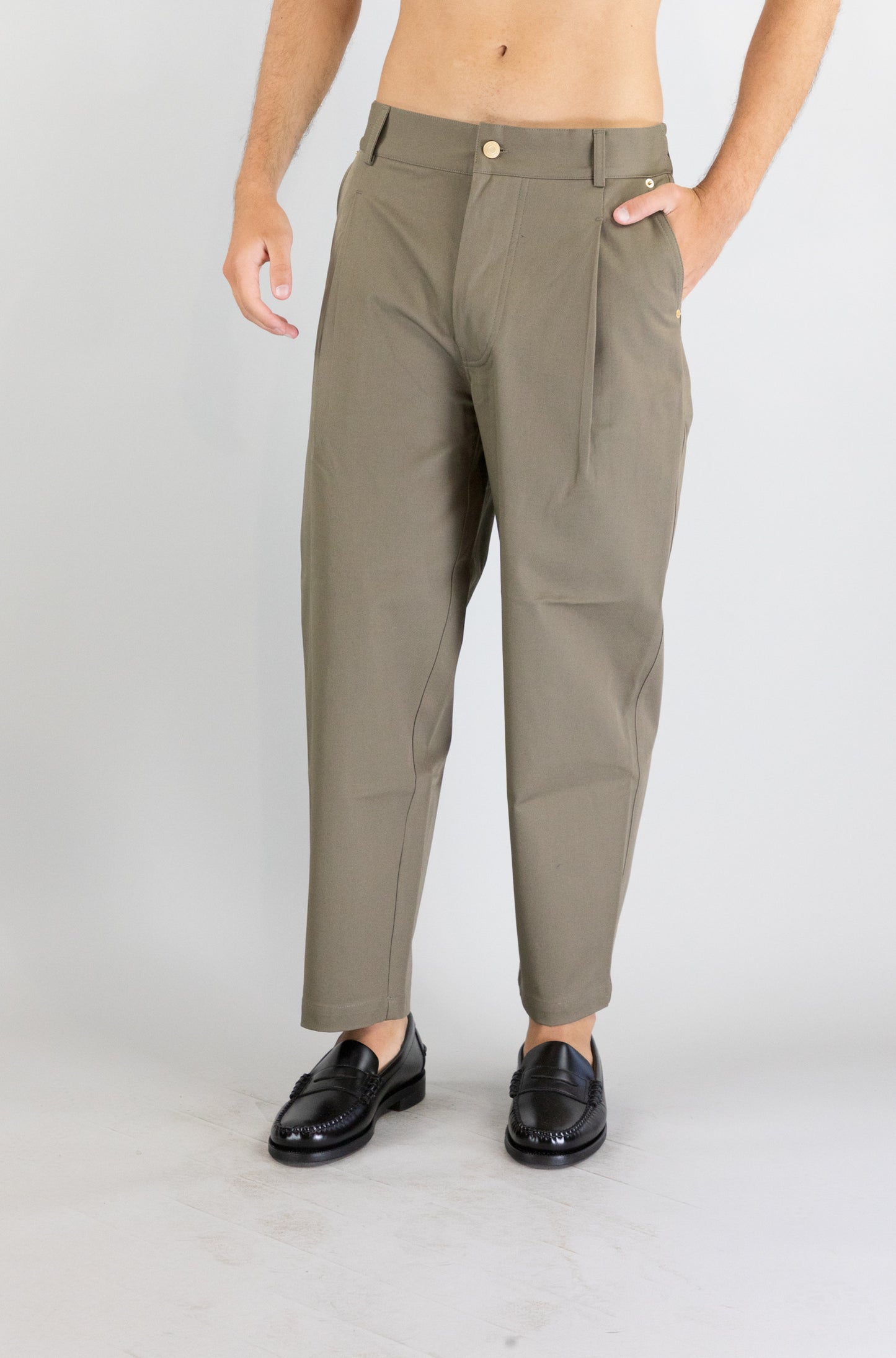 Pantalone Drole De Monsieur Taupe da Uomo cropped twill bp155 co214