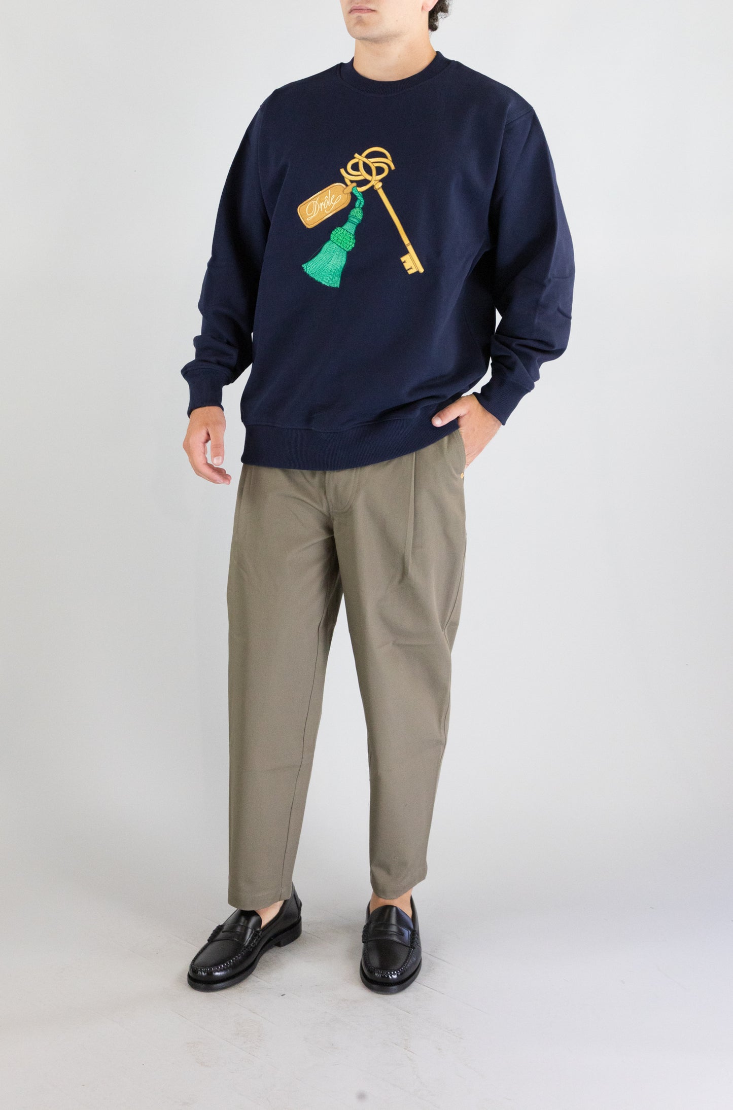 Felpa Drole De Monsieur Navy da Uomo clef sw173 co127