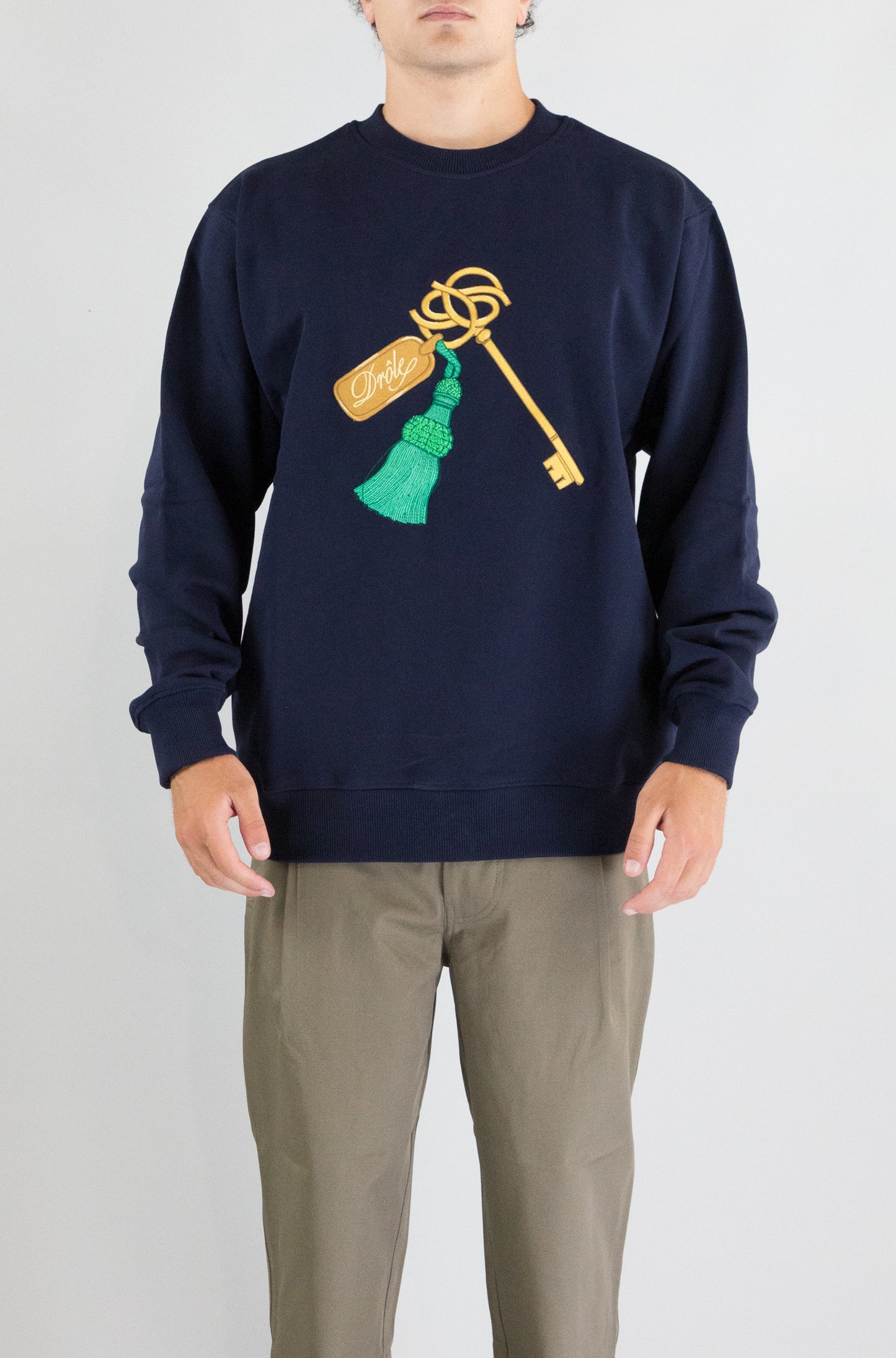 Felpa Drole De Monsieur Navy da Uomo clef sw173 co127