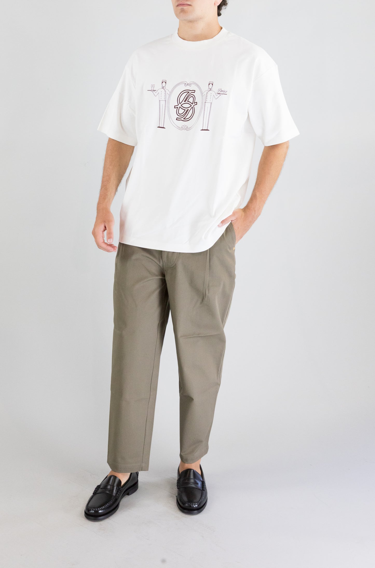 T-Shirt Drole De Monsieur White da Uomo room service ts265