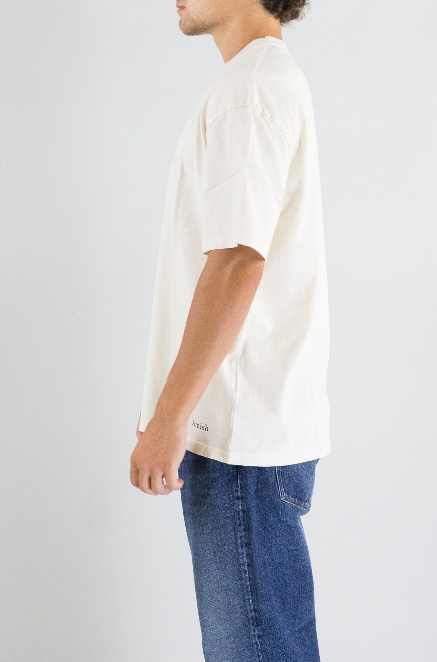 T-Shirt Amish White da Uomo amu146cn21xxxx