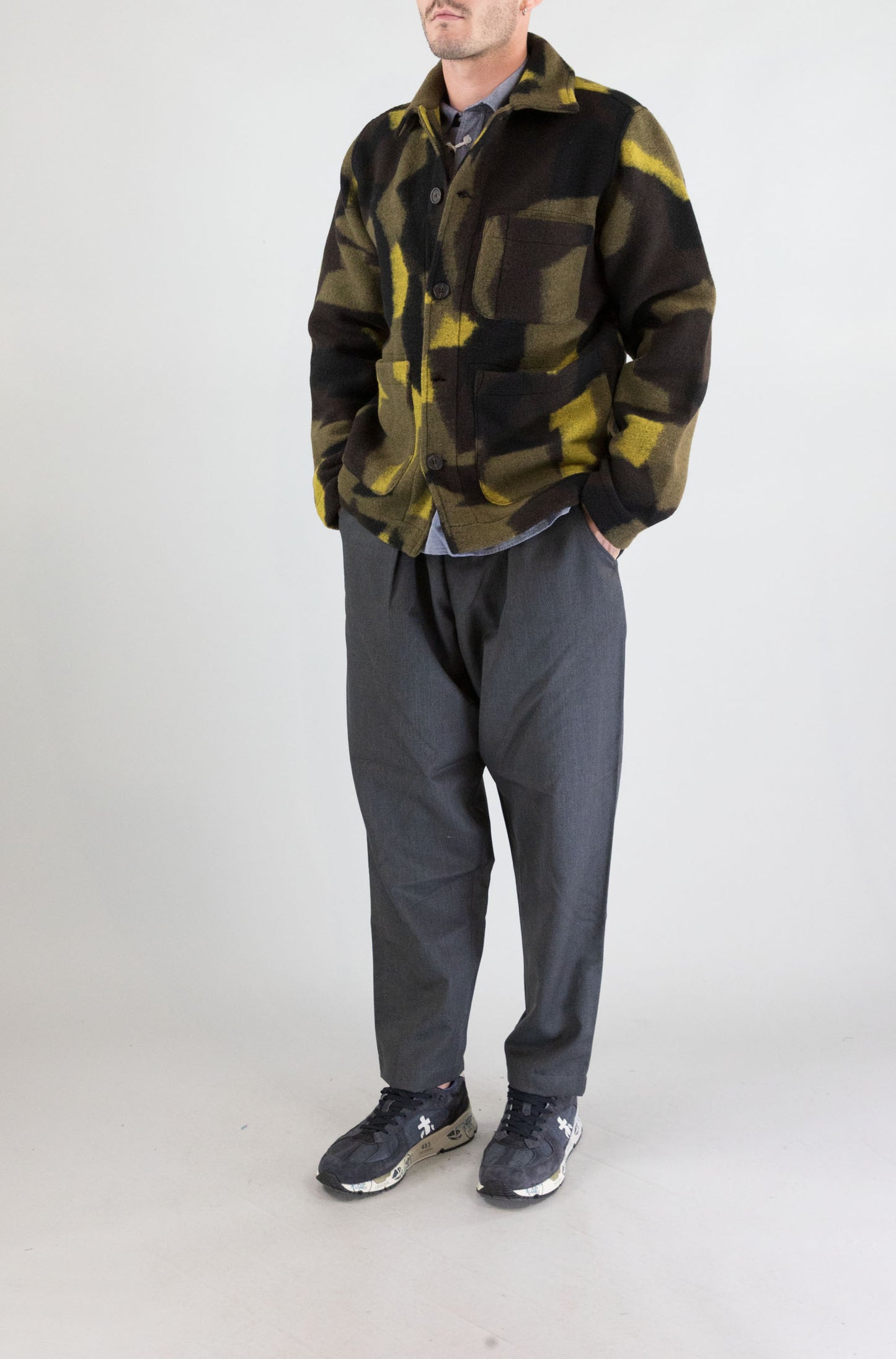 Giubbotto Universal Work Camo da Uomo 33607 swede camo fleece field jacket