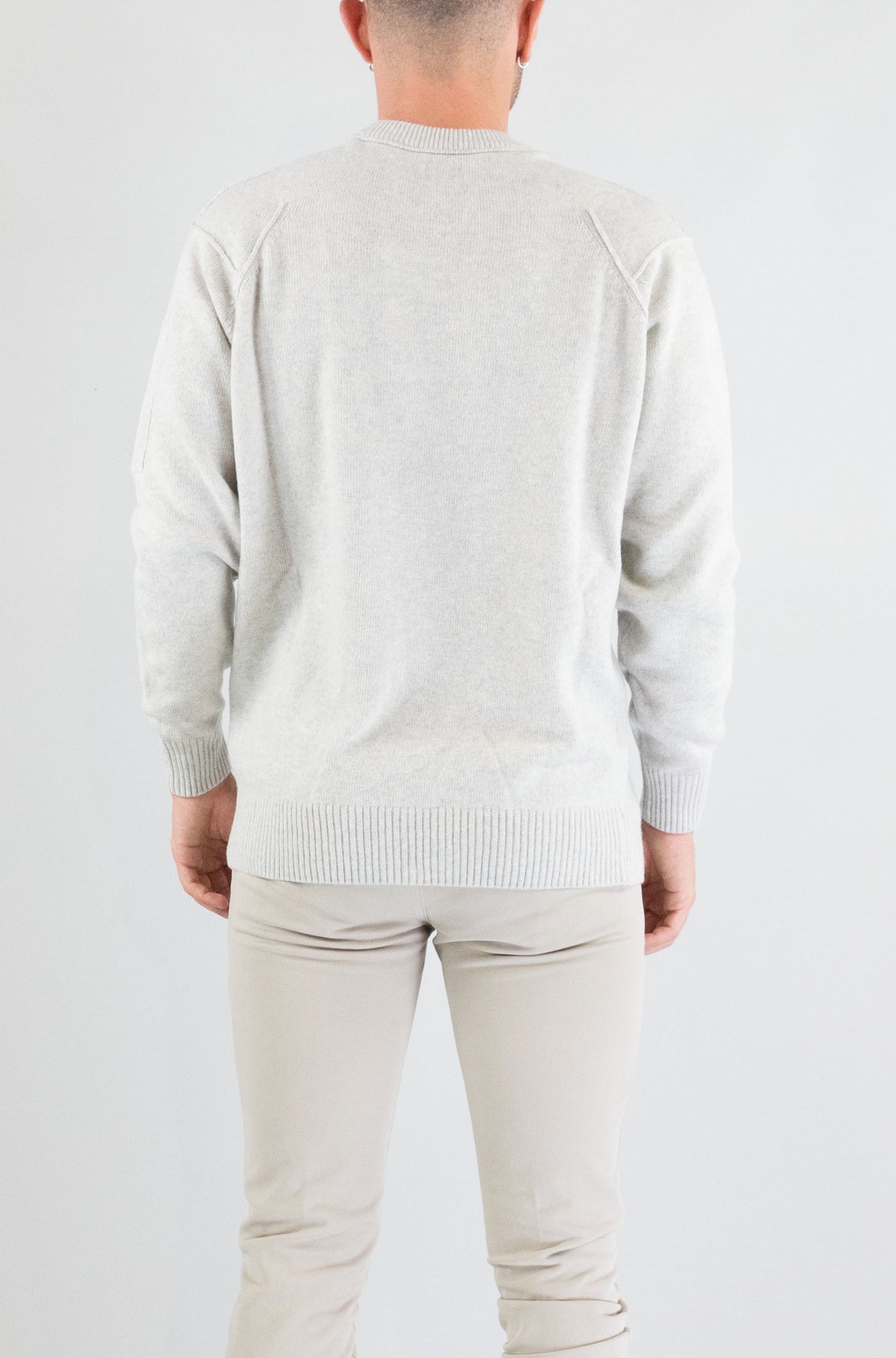 Maglia Cp Company Off White Melange da Uomo 19cmkn707as110149a