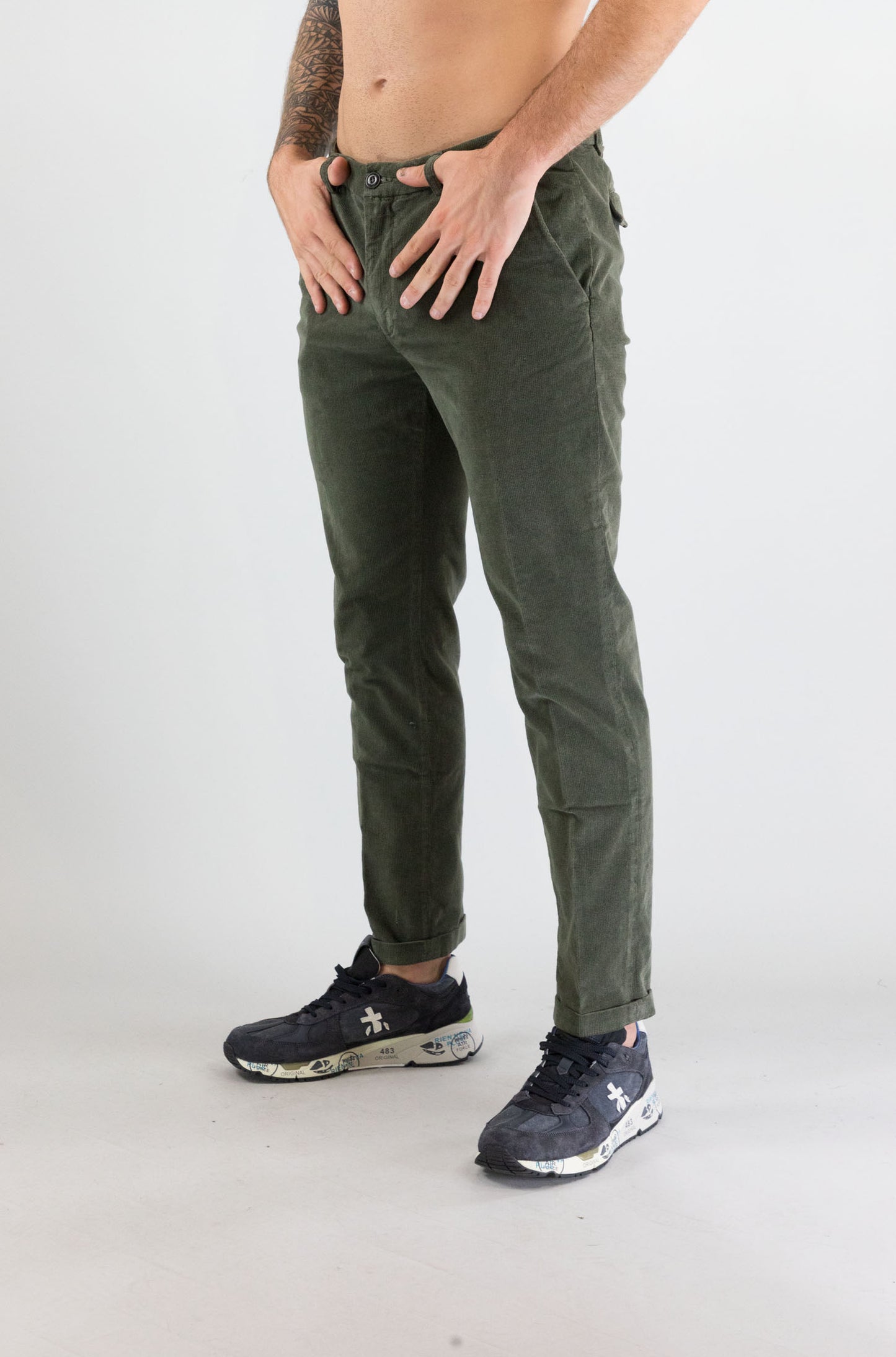 Pantalone 40weft Verde Militare da Uomo brand 2424 56645