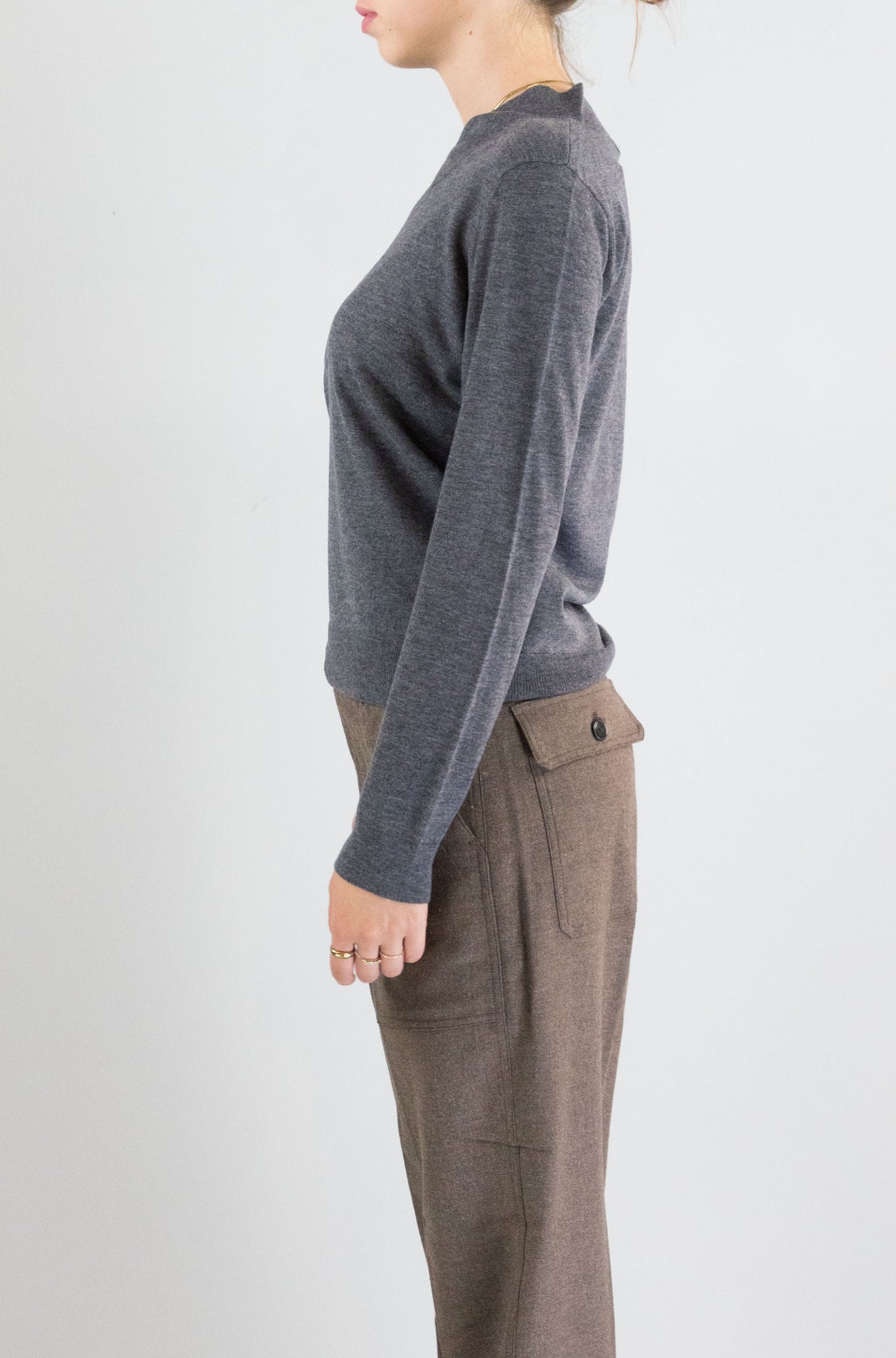 Maglia Nice Things Grigio Melange da Donna wkv048