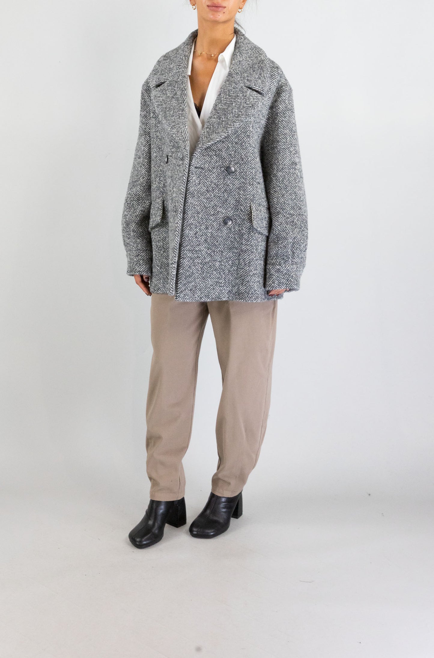 Cappotto Hanami D’Or Grey Tweed da Donna torre 366