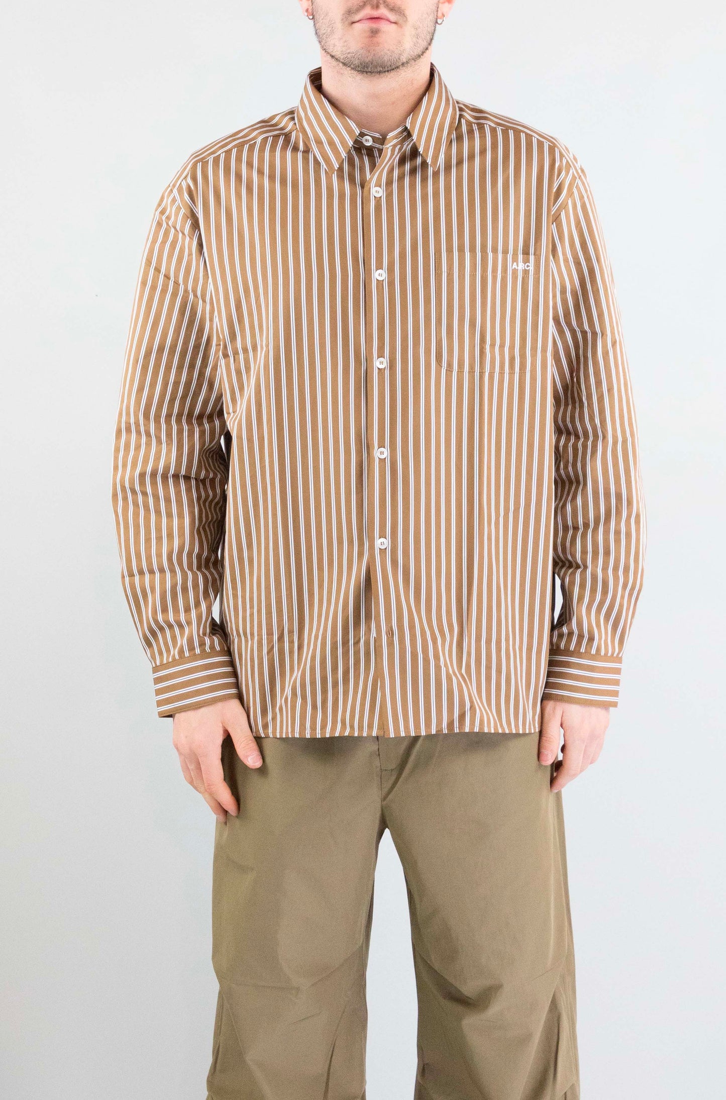 Camicia Apc Marrone da Uomo cohlh h12553 malo logo