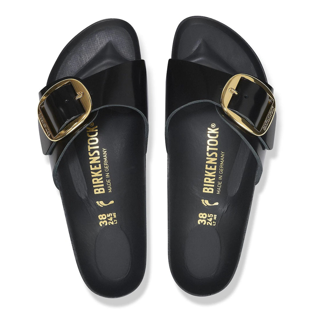 Scarpa Birkenstock Black da Donna 1022650 madrid big buckle shine calzata s