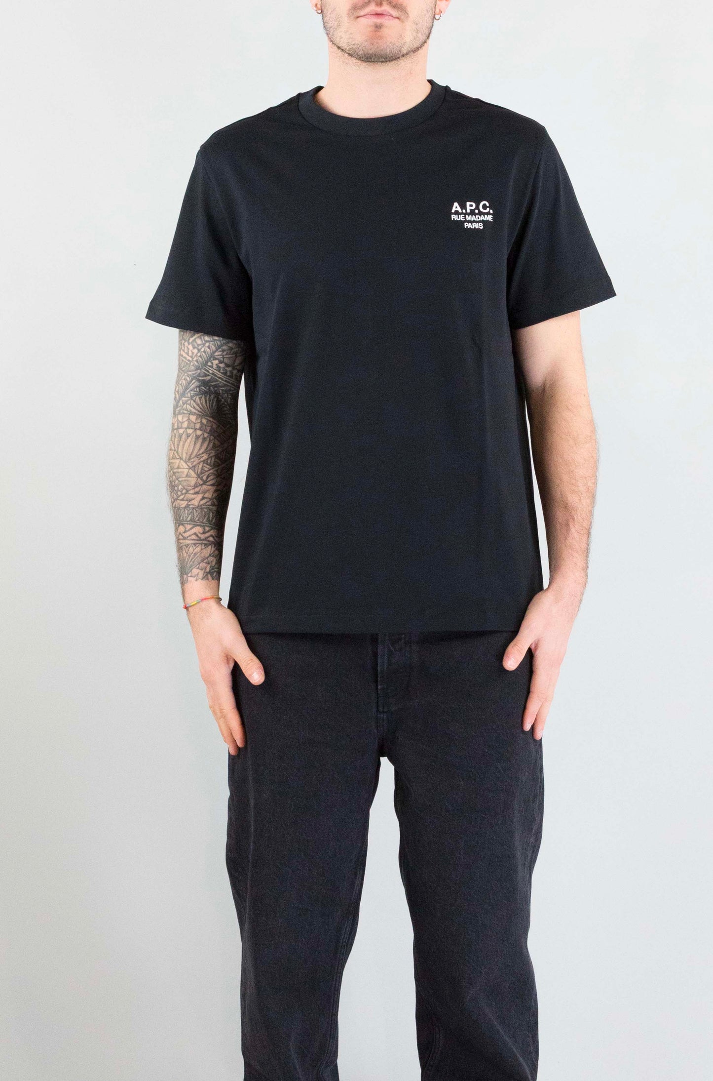 T-Shirt Apc Noir Blanc da Uomo cohbu m26388 standard rue madame gots