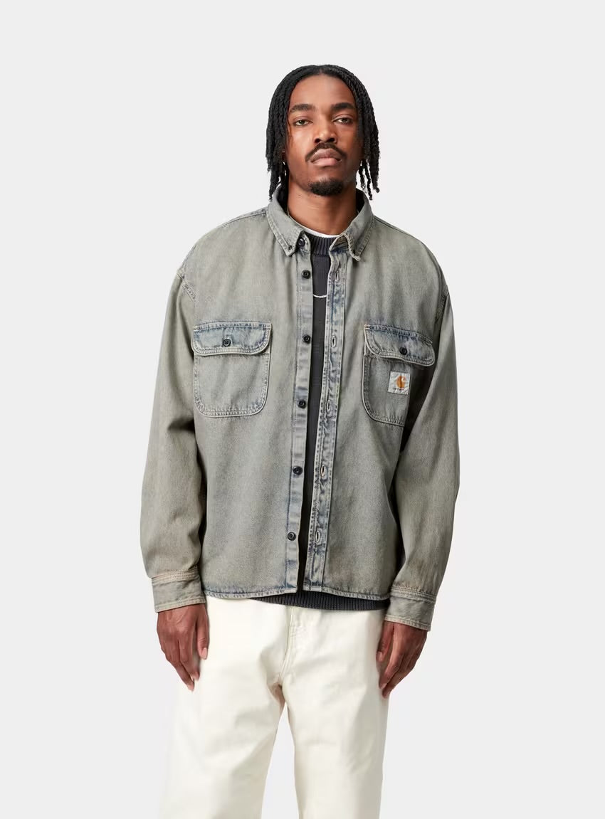 Giubbotto Carhartt Wip Smithdown da Uomo i035821 blue/leather