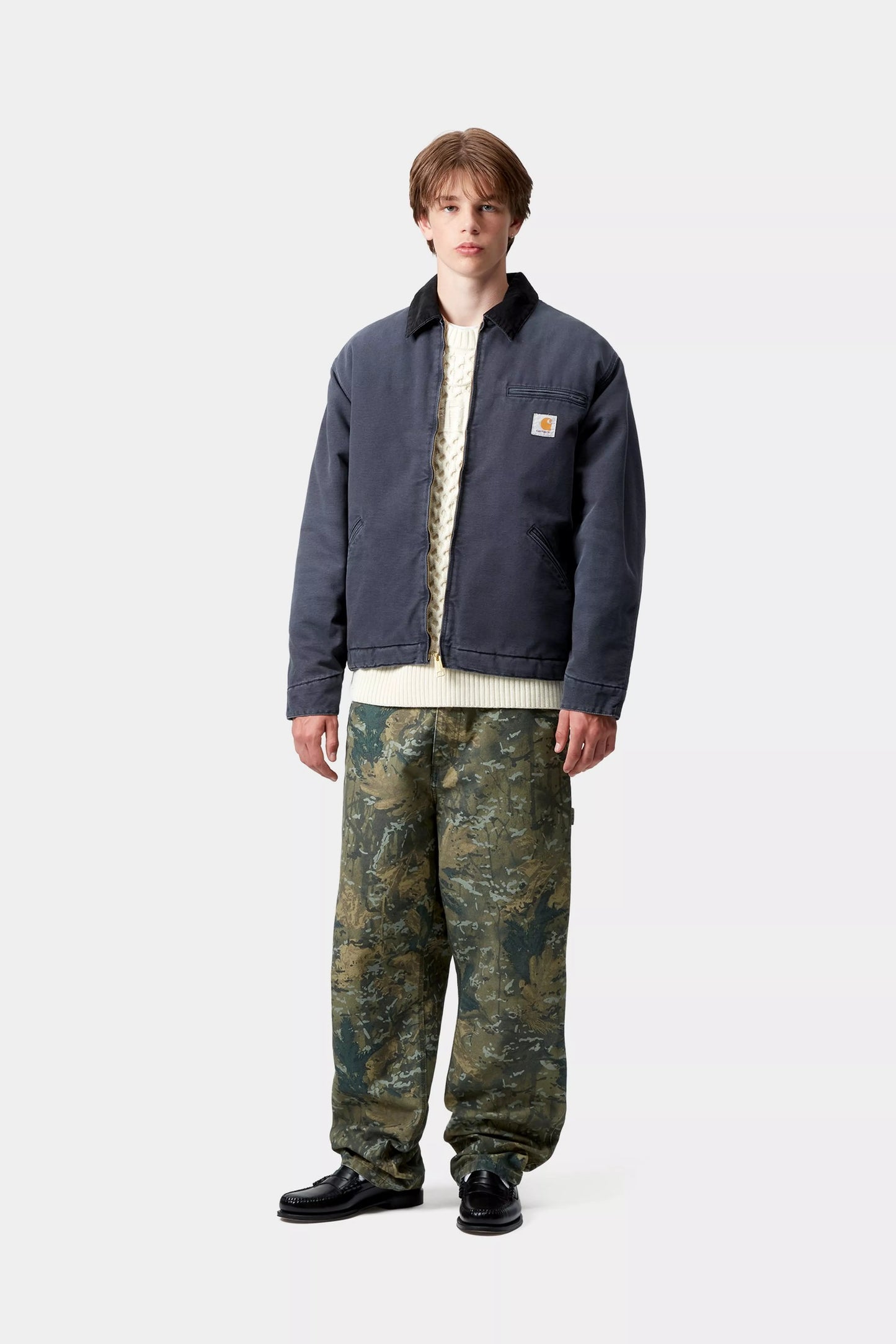 Giubbotto Carhartt Wip Dark Navy Black Stone da Uomo i035614 detroit