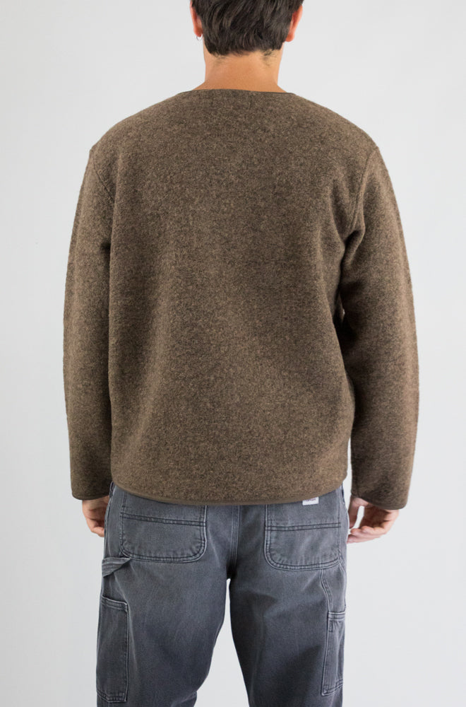 Giubbotto Universal Work Brown Marl da Uomo 35412 wool fleece zip liner
