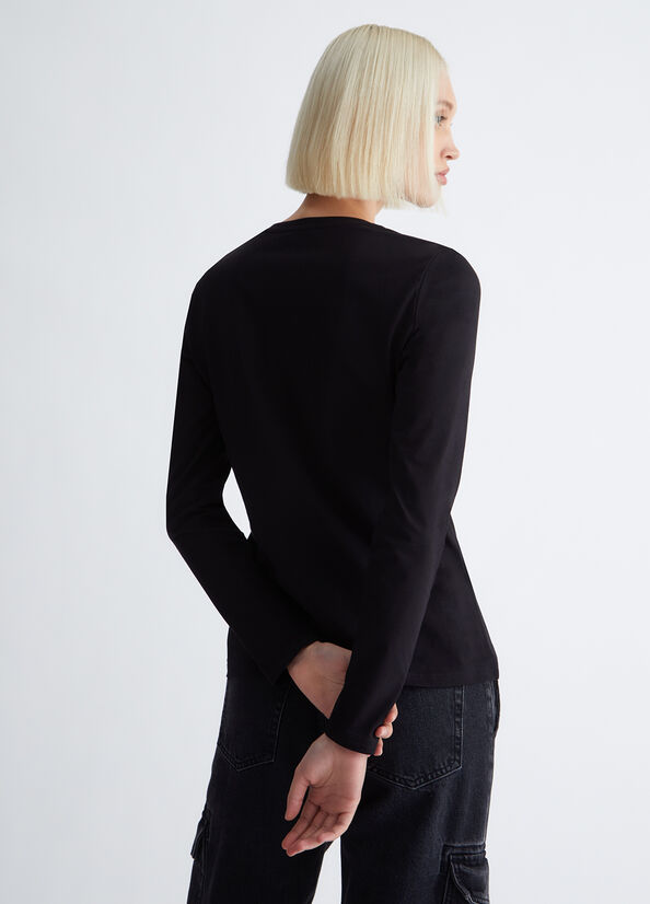 T-Shirt Liu Jo Nero da Donna WF3084JS923