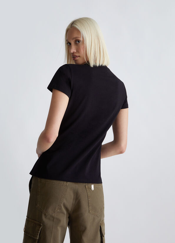 T-Shirt Liu Jo Nero da Donna WF3080JS923