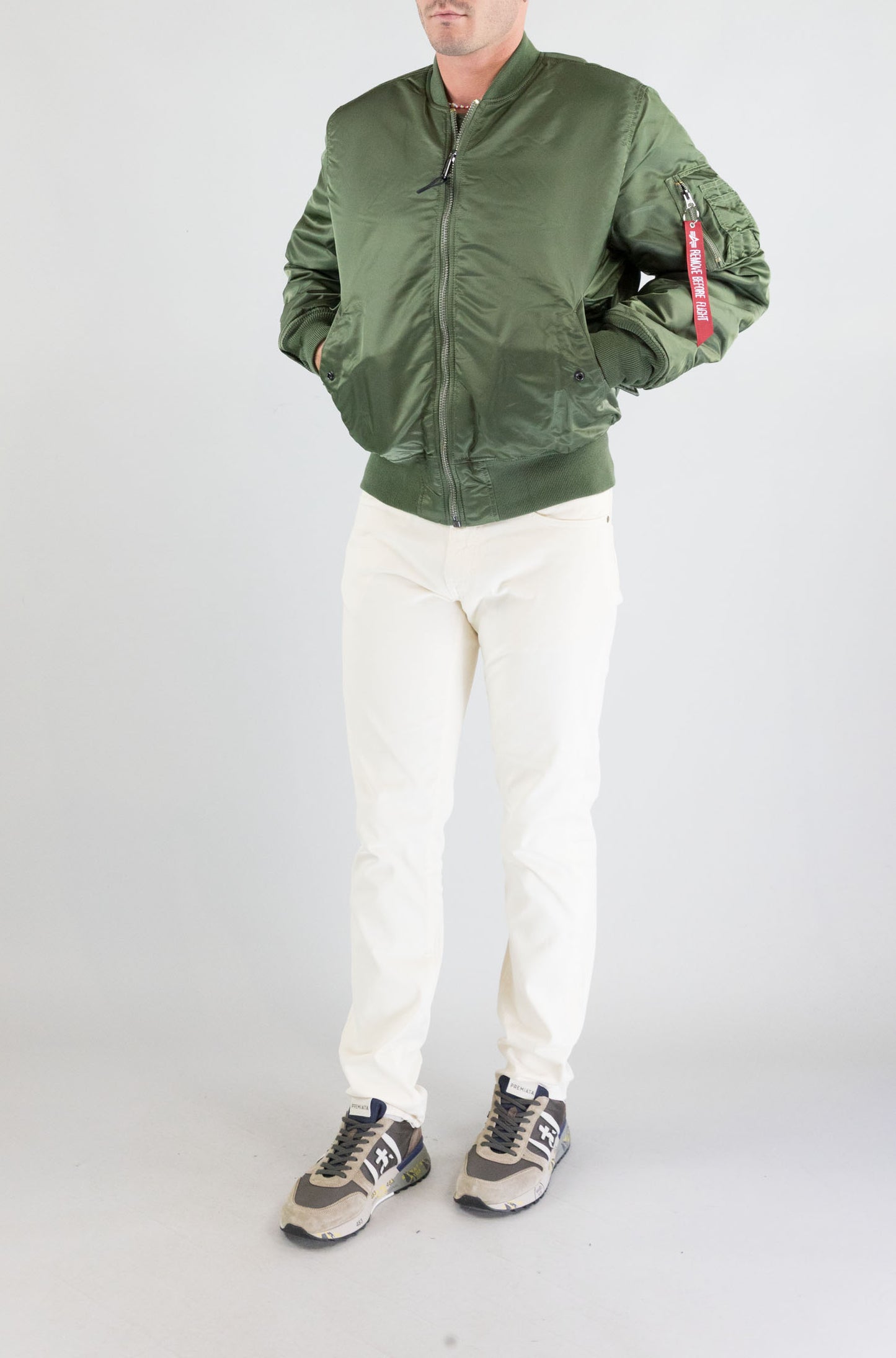 Giubbotto Alpha Industries Sage Green da Uomo f100101 ma-1 heritage