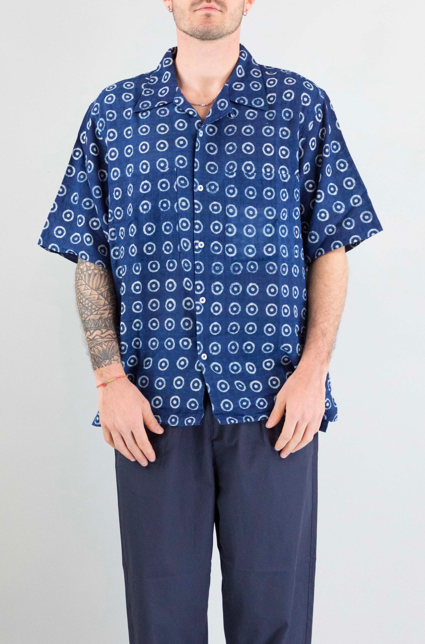 Camicia Universal Work Indigo da Uomo 34162 block print camper