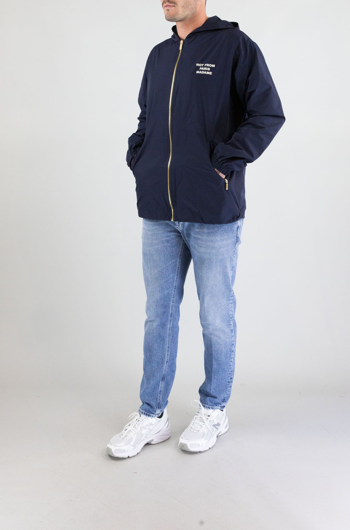 Giubbotto Drole De Monsieur Navy da Uomo veste capuche slogan jt250 pl168