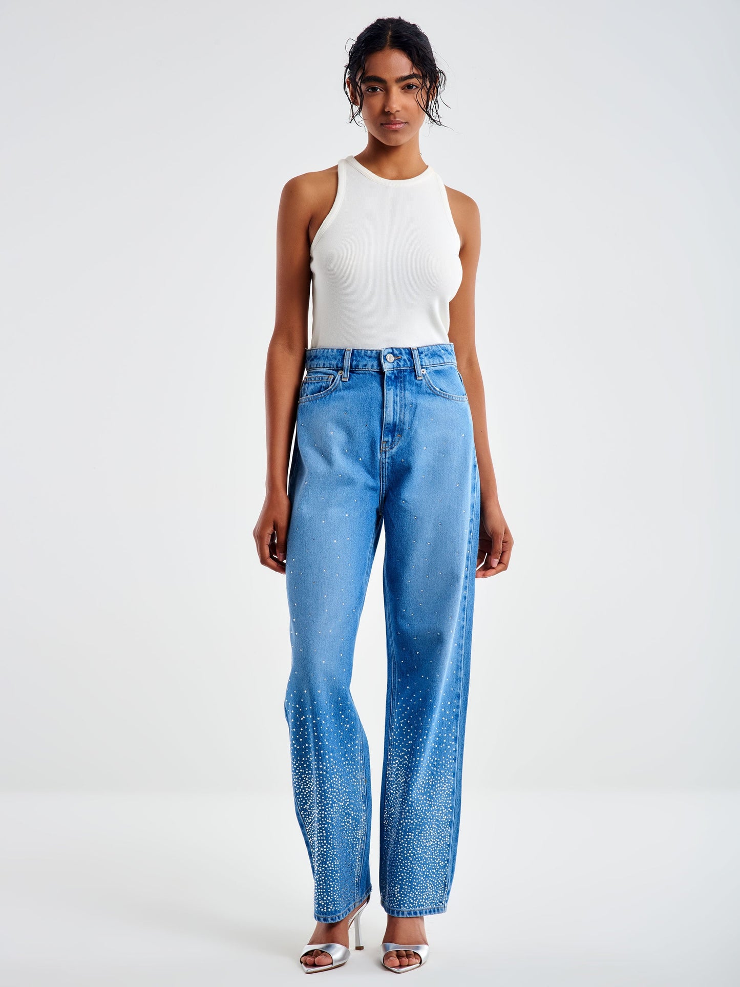 Jeans Vicolo Lavaggio Chiaro da Donna dd5337 dubai con strass