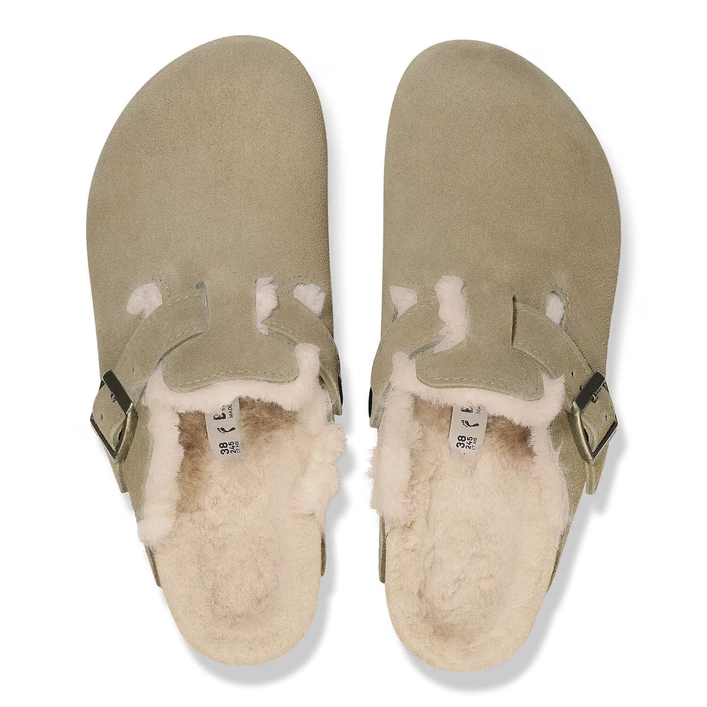 Scarpa Birkenstock Taupe da Donna 1028299 boston shearling suede calzata s