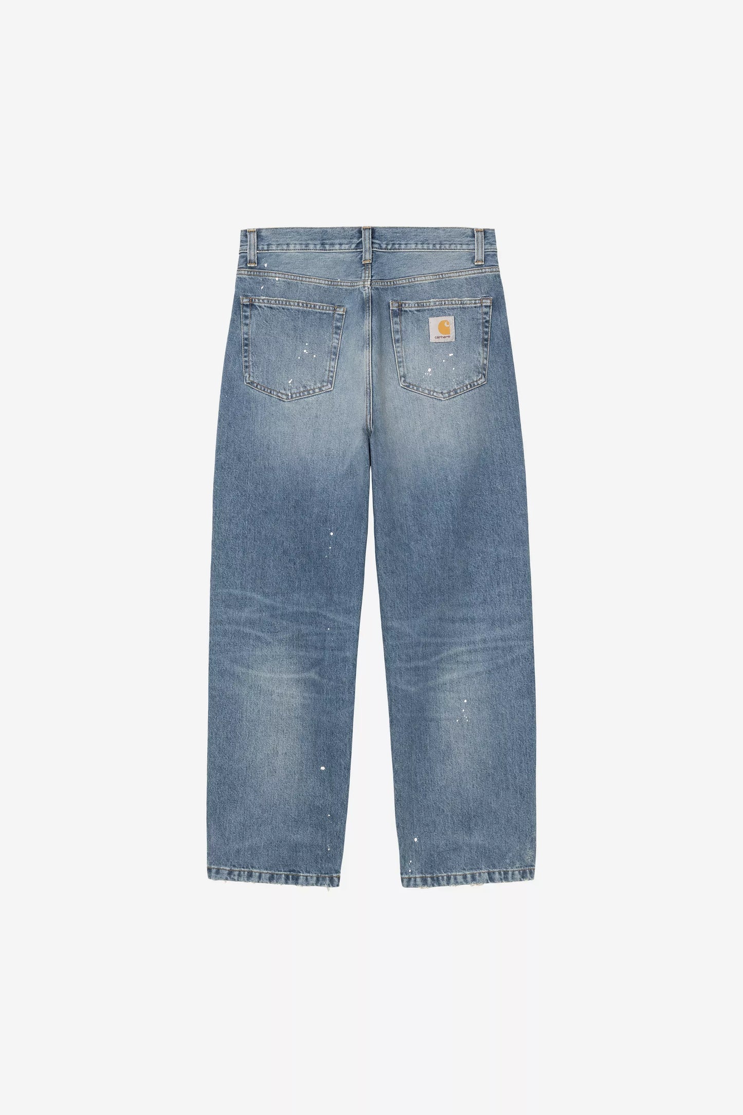 Pantalone Carhartt Wip Blue Destroy Wash Splatter da Uomo i034733 landon