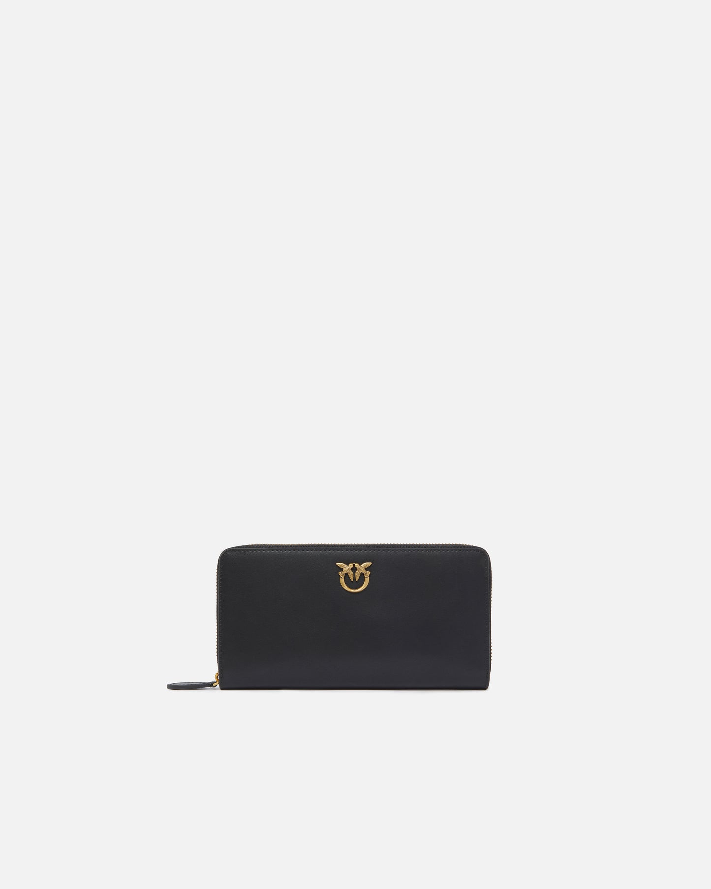 Portafogli Pinko Nero Antique Gold da Donna ryder zip around