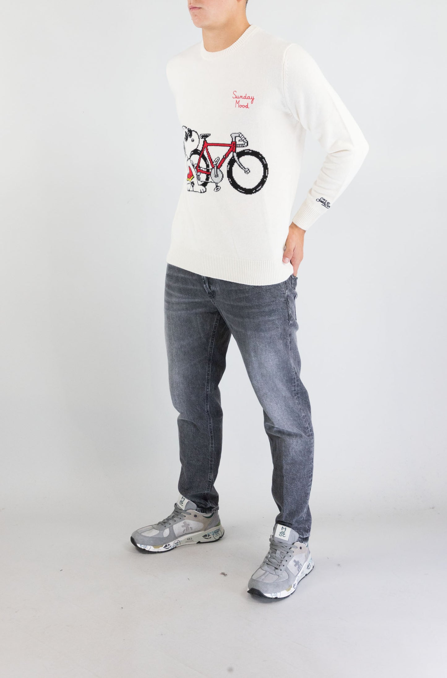 Maglia Mc2 Saint Barth Snoopy Bike Mood da Uomo heron