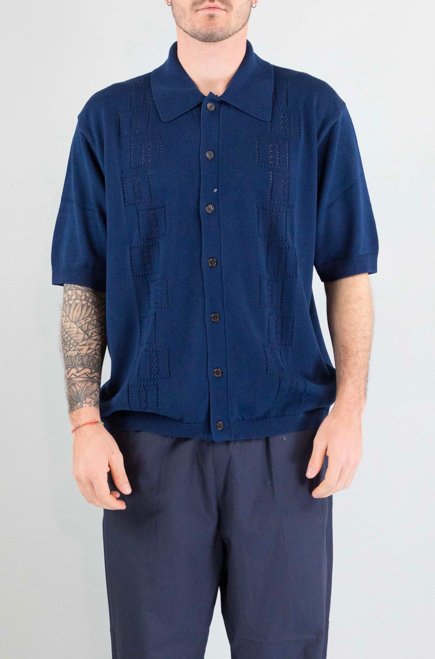 Camicia Universal Work Dark Navy da Uomo 34450 jonny knit