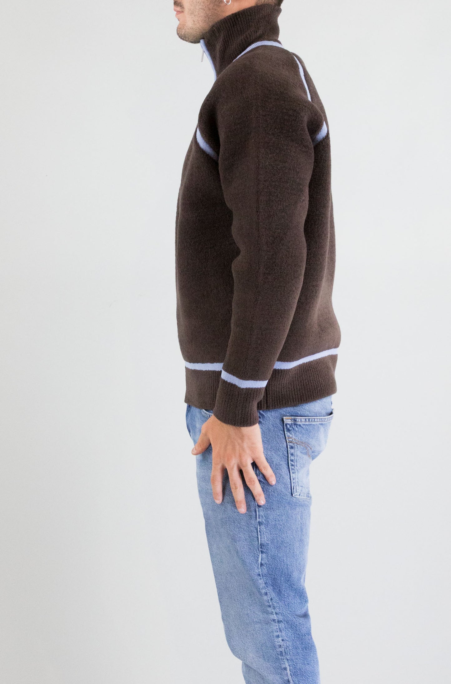 Maglia Drole De Monsieur Dark Brown da Uomo po182 wo035 camionneur laine