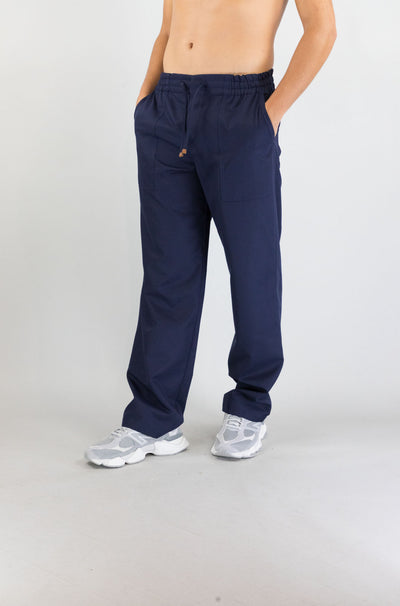 Pantalone Drole De Monsieur Navy da Uomo pantalon elastique laine bp197 pl127