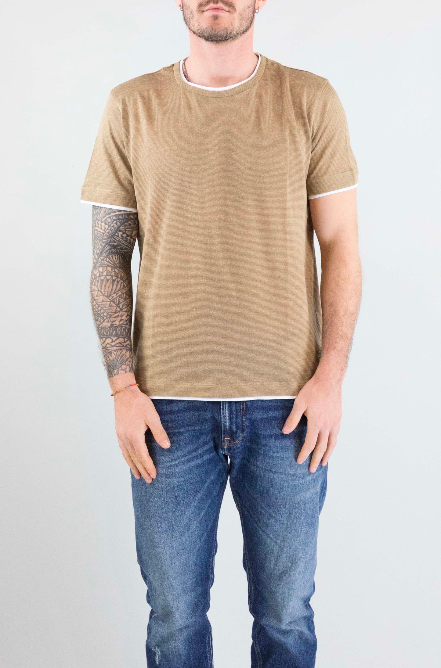T-Shirt Bob Caffe da Uomo lin vr0398