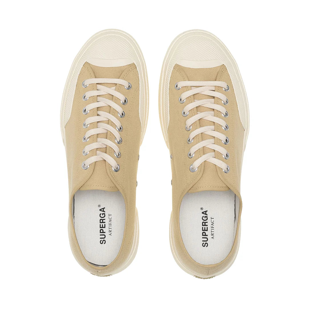 Scarpa Superga Beige Off White da Uomo 2432 works low cut cotton canvas