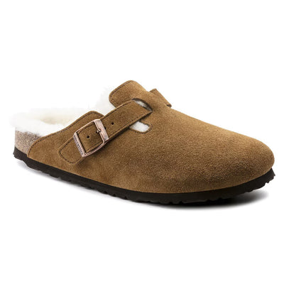 Scarpa Birkenstock Mink da Donna 1001141 boston shearling suede calzata s