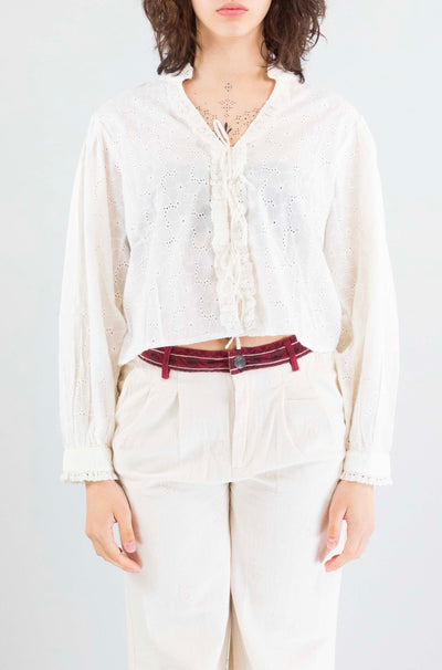 Camicia Maison Hotel Chalk da Donna blanc boheme irene