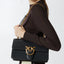 Borsa Pinko Nero Gold da Donna love one classic dc vitello seta