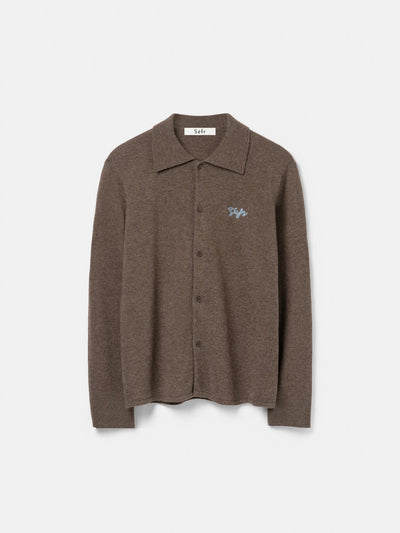 Camicia Sefr Dark Brown da Uomo knitted shirt