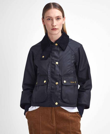 Giubbotto Barbour Bk71 nera da Donna lwx1403 cropped beadnell