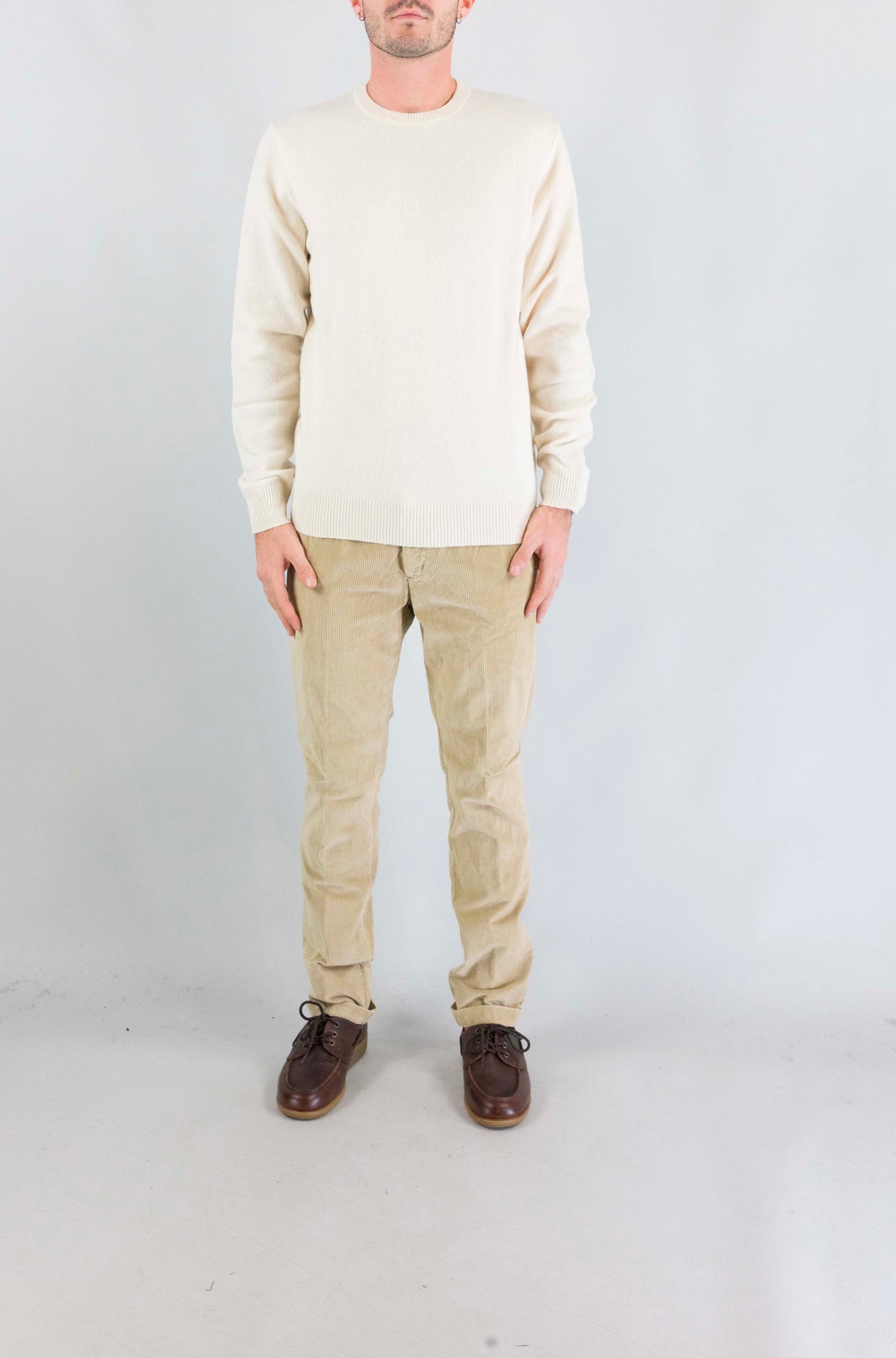 Maglia Mc2 Saint Barth Off White da Uomo regent lambswool