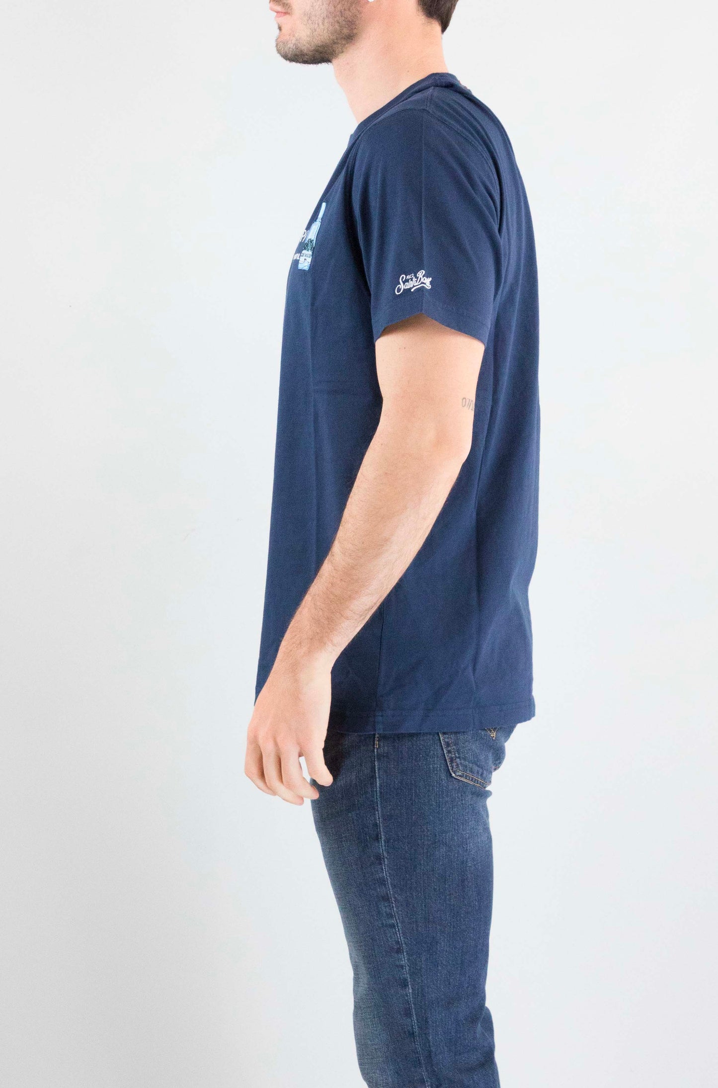 T-Shirt Mc2 Saint Barth 04458 Gin Mare Lupo da Uomo portofino