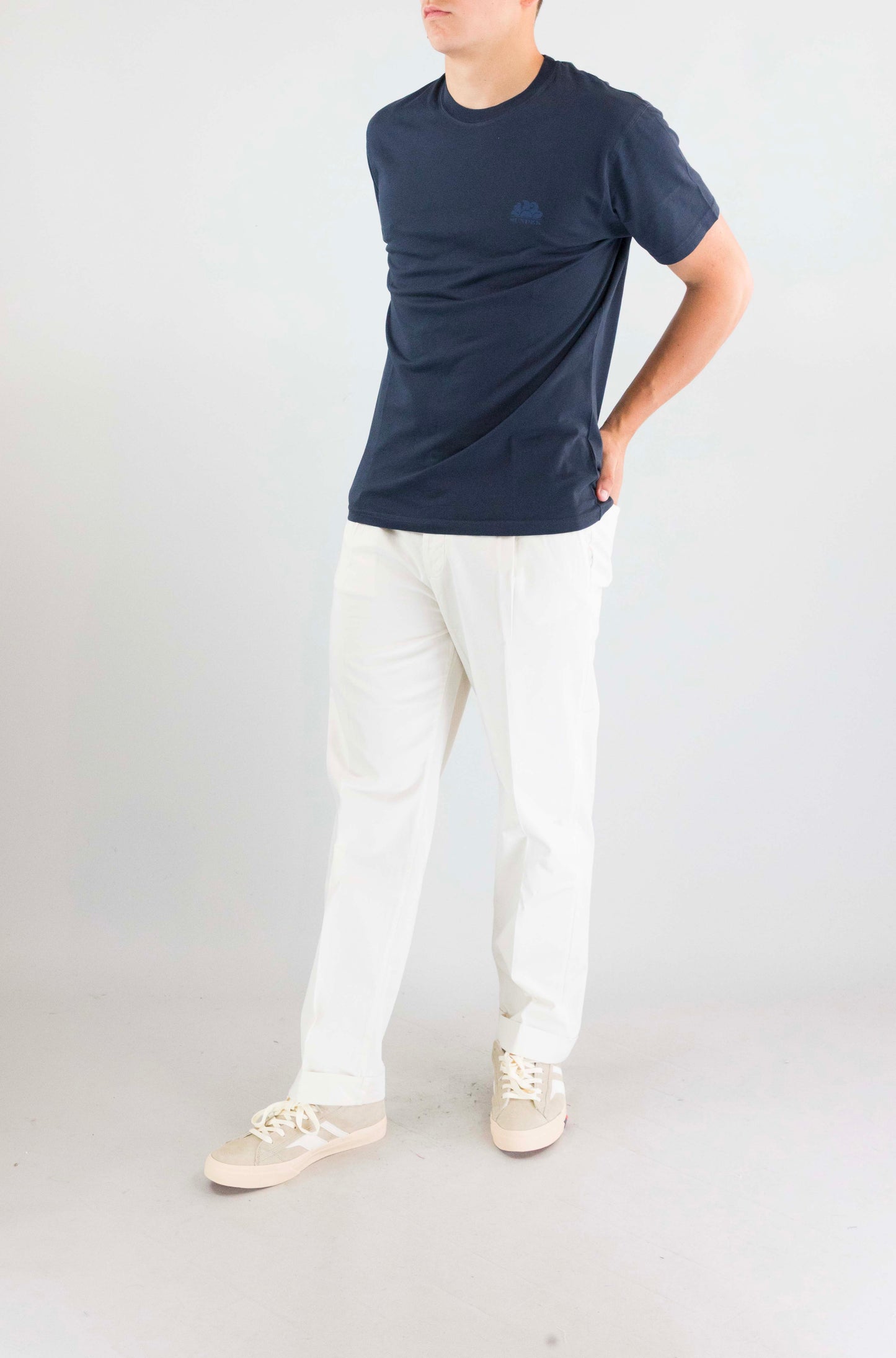 T-Shirt Sundek Navy da Uomo m129tej780t
