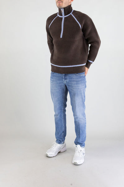 Maglia Drole De Monsieur Dark Brown da Uomo po182 wo035 camionneur laine