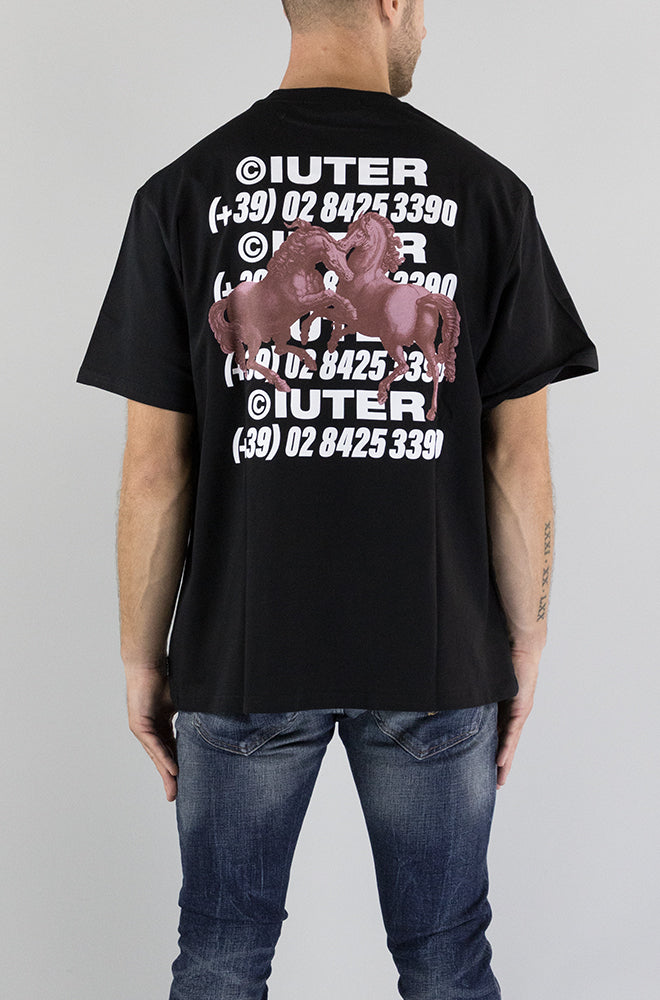 T-Shirt Iuter Black da Uomo HORSES