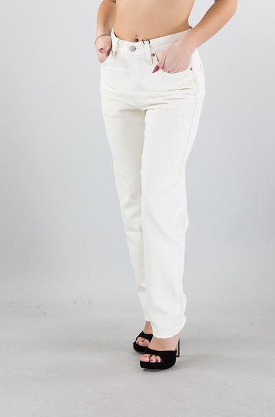 Jeans Levis  White da Donna 501 crop ecru booper